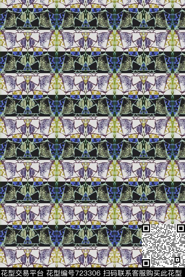 民族风1.jpg - 723306 - 宫廷风 波西米亚 青花瓷 - 传统印花花型 － 男装花型设计 － 瓦栏