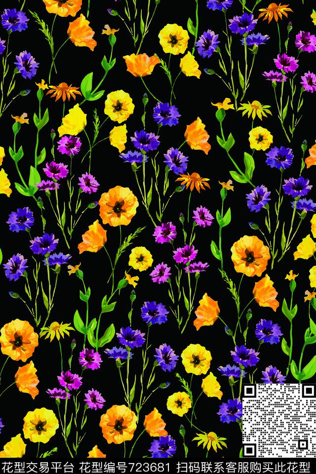 大牌印花植物花卉图04.jpg - 723681 - 花卉 植物 时尚 - 数码印花花型 － 女装花型设计 － 瓦栏