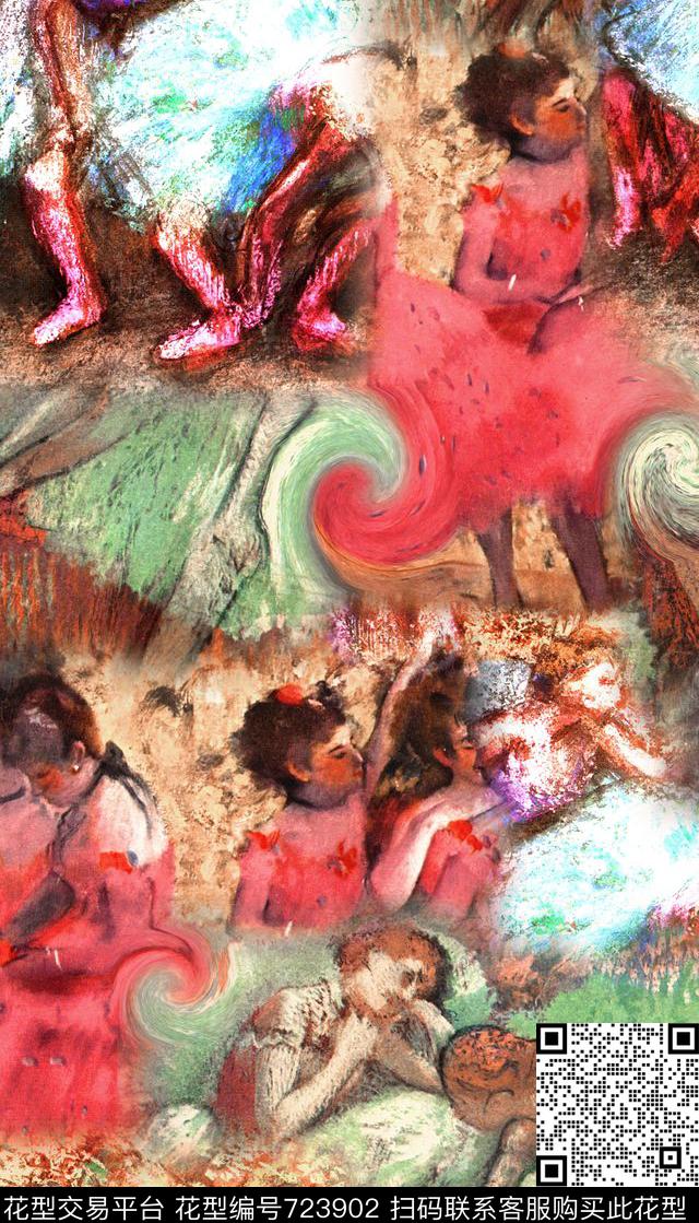 201610-17-7a.jpg - 723902 - 趣味 油画 舞女 - 数码印花花型 － 女装花型设计 － 瓦栏