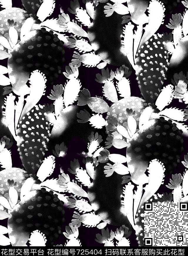 热带仙人掌C.jpg - 725404 - DG 热带 仙人掌 - 数码印花花型 － 女装花型设计 － 瓦栏