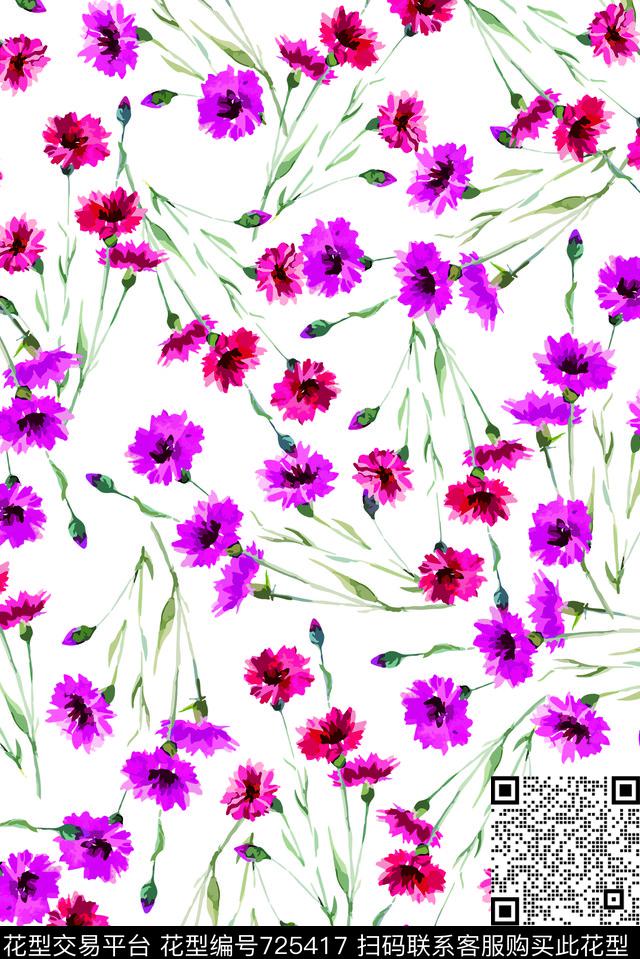 ld012红.jpg - 725417 - 植物 时尚 小碎花 - 数码印花花型 － 女装花型设计 － 瓦栏