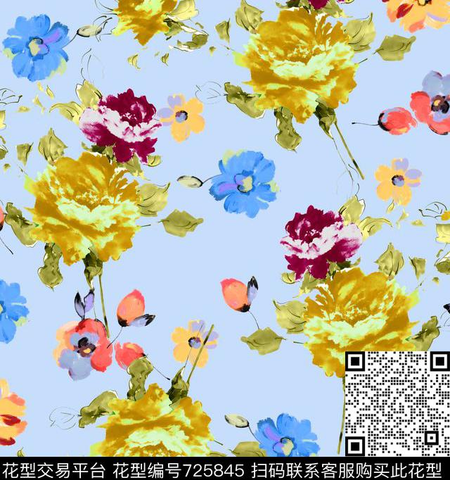 CG-1058-CWS.jpg - 725845 - 肌理花卉 抽象 小花 - 数码印花花型 － 沙发布花型设计 － 瓦栏