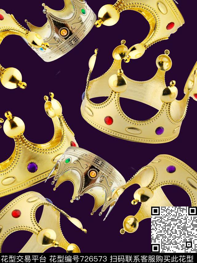201610-21-1a.jpg - 726573 - 宫廷 欧式 皇冠 - 数码印花花型 － 女装花型设计 － 瓦栏