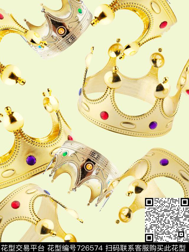 201610-21-1b.jpg - 726574 - 宫廷 欧式 皇冠 - 数码印花花型 － 女装花型设计 － 瓦栏