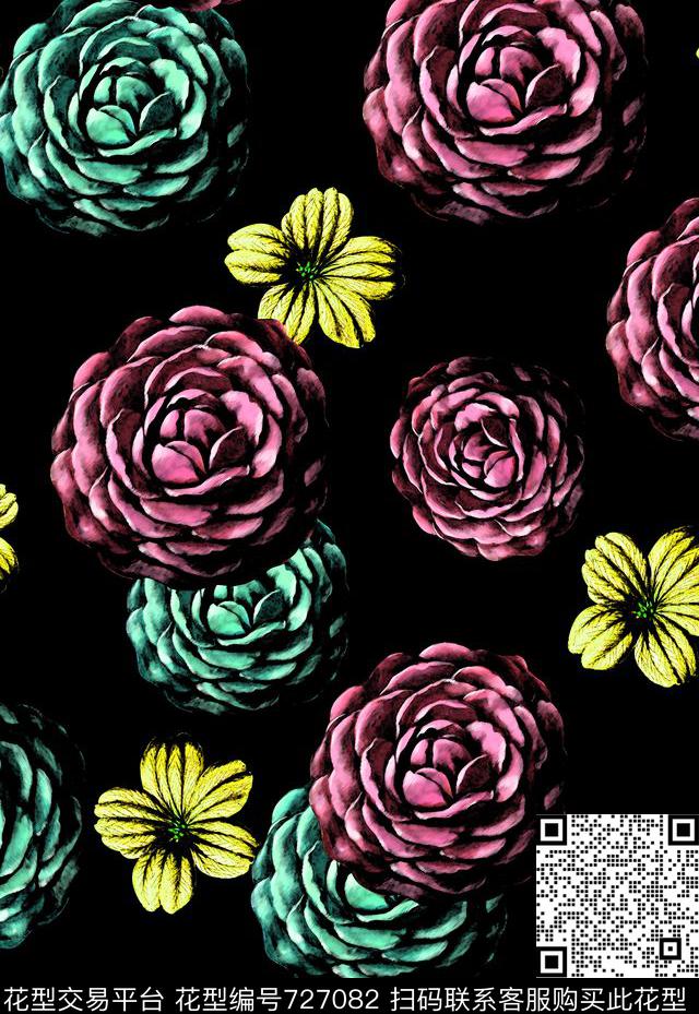 20161023.jpg - 727082 - 花卉 女装 丝巾长巾方巾不定位 - 数码印花花型 － 女装花型设计 － 瓦栏