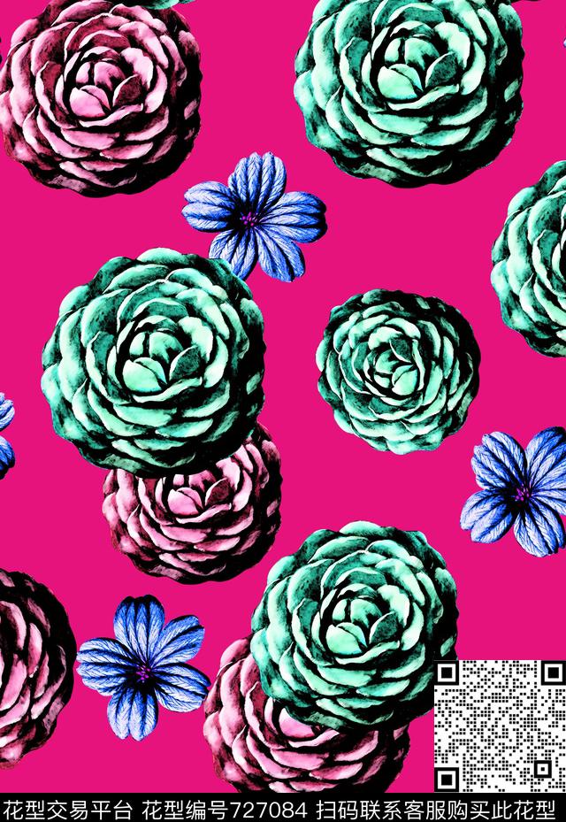 20161023-3.jpg - 727084 - 花卉 女装 丝巾长巾方巾不定位 - 数码印花花型 － 女装花型设计 － 瓦栏
