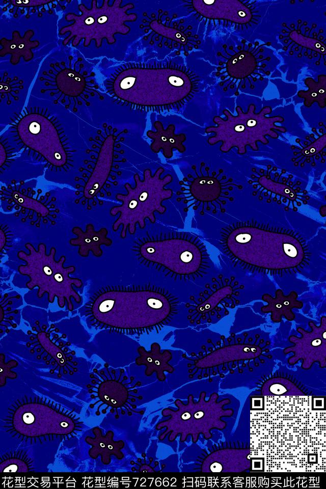 细菌侵入.tif - 727662 - 性感迷彩 动物迷彩 卡通迷彩 - 数码印花花型 － 女装花型设计 － 瓦栏