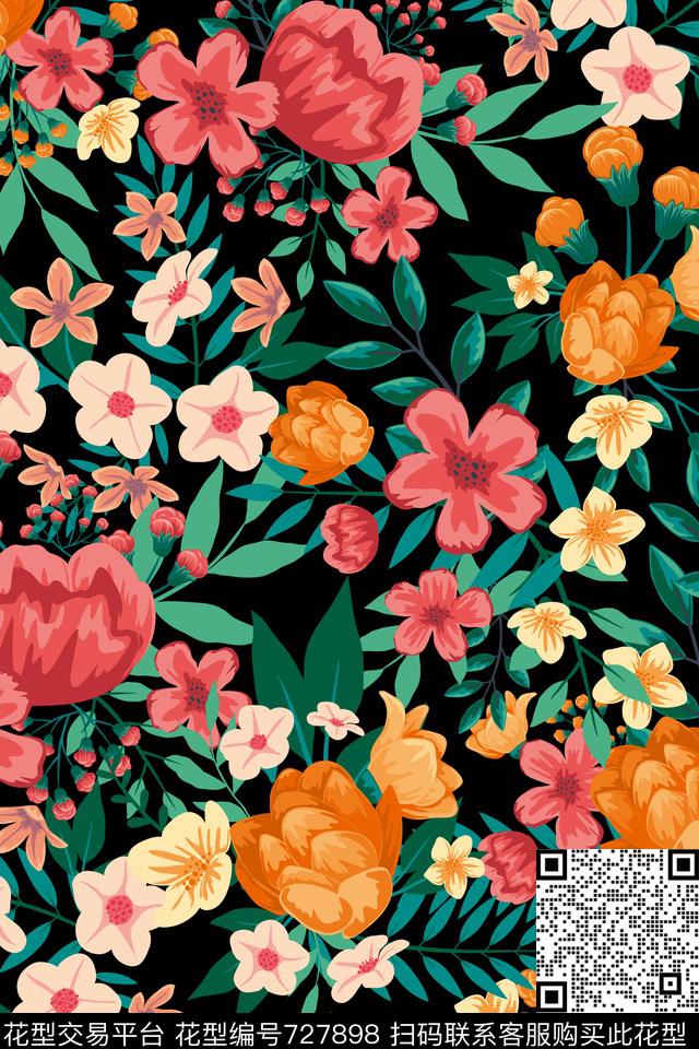 11g.jpg - 727898 - 小碎花 大花 花卉 - 数码印花花型 － 女装花型设计 － 瓦栏