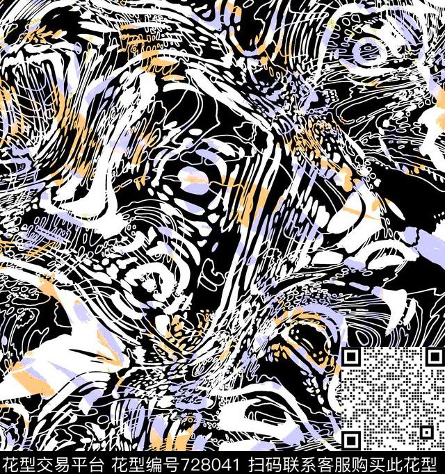 Z0282.jpg - 728041 - 动物纹 几何抽象 豹纹 - 数码印花花型 － 女装花型设计 － 瓦栏