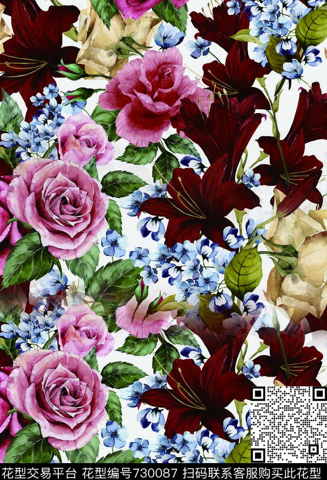0b.jpg - 730087 - 花瓣 香云纱 兰花 - 数码印花花型 － 床品花型设计 － 瓦栏