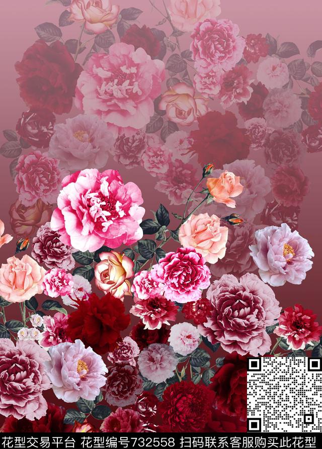 4.jpg - 732558 - 渐变 花卉 睡衣花型 - 数码印花花型 － 女装花型设计 － 瓦栏