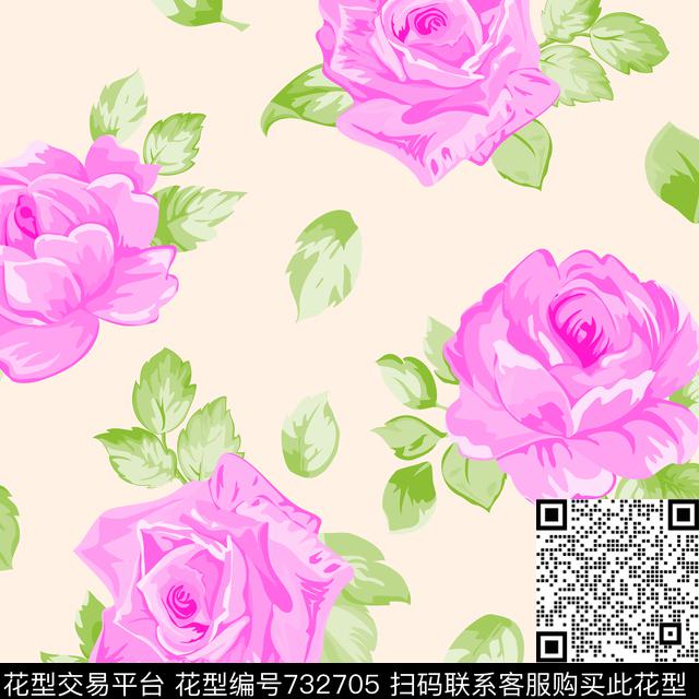 TY0002-1.jpg - 732705 - 玫瑰 - 传统印花花型 － 女装花型设计 － 瓦栏