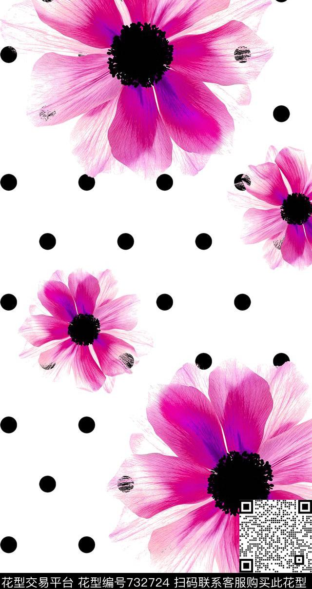 紫色花朵4.jpg - 732724 - 水仙花 莲花 玉兰花 - 数码印花花型 － 女装花型设计 － 瓦栏