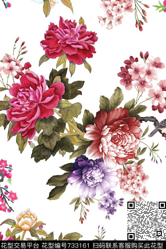 198.jpg - 733161 - 花朵 花鸟 花卉 - 数码印花花型 － 女装花型设计 － 瓦栏