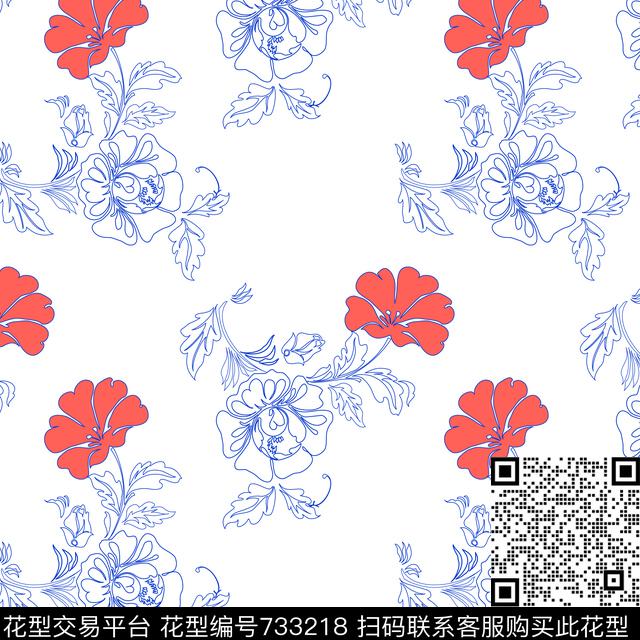 TY0003-2.jpg - 733218 - 简约 花卉 - 数码印花花型 － 男装花型设计 － 瓦栏