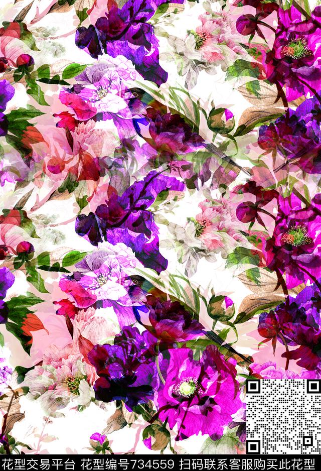 2p.jpg - 734559 - 花瓣 花朵 花纹 - 数码印花花型 － 女装花型设计 － 瓦栏