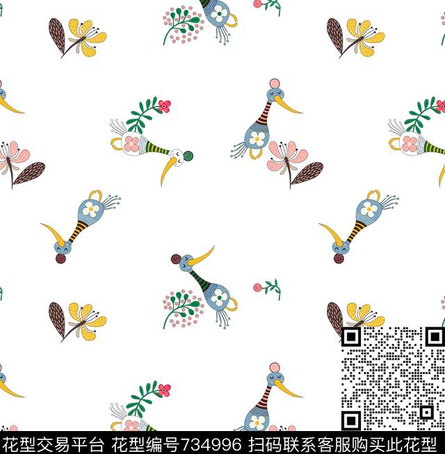 WechatIMG34.jpeg - 734996 - 韩范 趣味 鸟 - 传统印花花型 － 童装花型设计 － 瓦栏