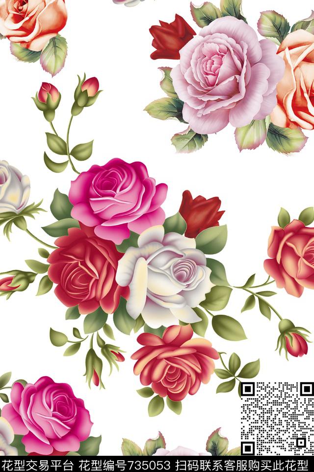 204.jpg - 735053 - 乱花 花朵 花卉 - 数码印花花型 － 女装花型设计 － 瓦栏