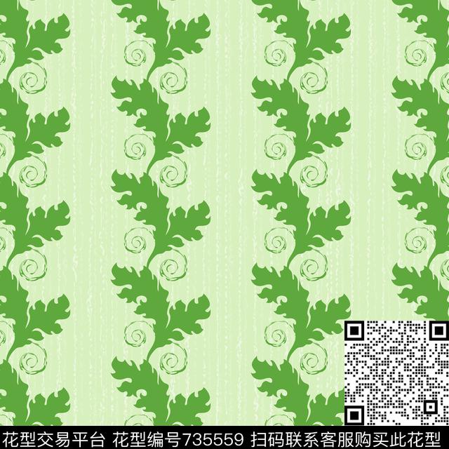 TY0007.jpg - 735559 - 叶子 抽象底纹 自然墙纸 - 数码印花花型 － 墙纸花型设计 － 瓦栏