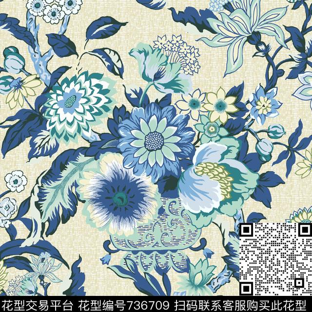 12.jpg - 736709 - 欧式古典花卉 缠枝花卉 复古花卉 - 传统印花花型 － 窗帘花型设计 － 瓦栏