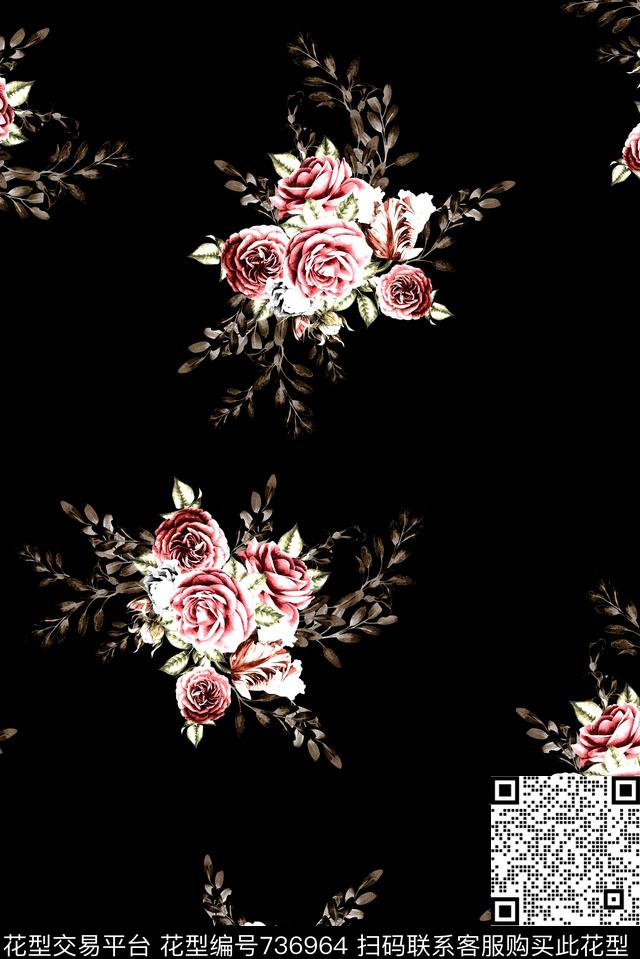 T-037.jpg - 736964 - 大花 牡丹 玫瑰 - 数码印花花型 － 女装花型设计 － 瓦栏