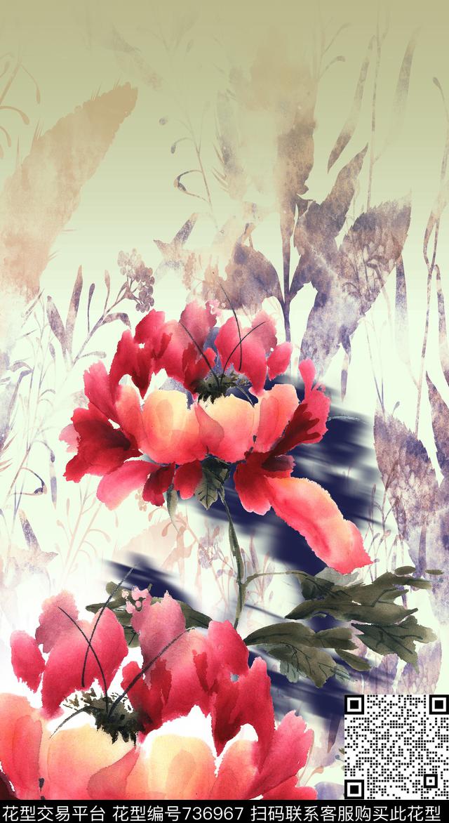 T-047.jpg - 736967 - 大花 牡丹 玫瑰 - 数码印花花型 － 女装花型设计 － 瓦栏