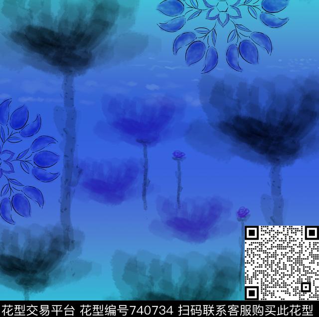 ZENG0026-2.jpg - 740734 - 国画 民族风 中国风 - 数码印花花型 － 女装花型设计 － 瓦栏