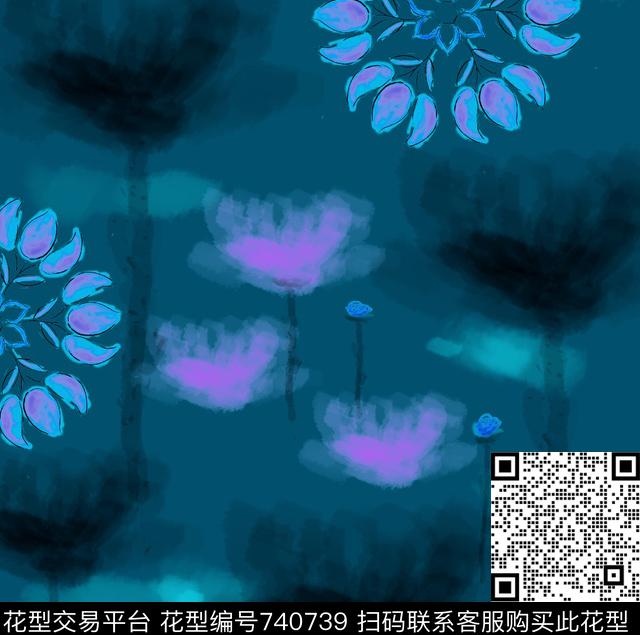 ZENG0026-6.jpg - 740739 - 国画 民族风 中国风 - 数码印花花型 － 女装花型设计 － 瓦栏