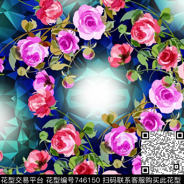 zys161116a3.jpg - 746150 - 花卉 钻石抽象效果 明暗度强烈 - 数码印花花型 － 女装花型设计 － 瓦栏