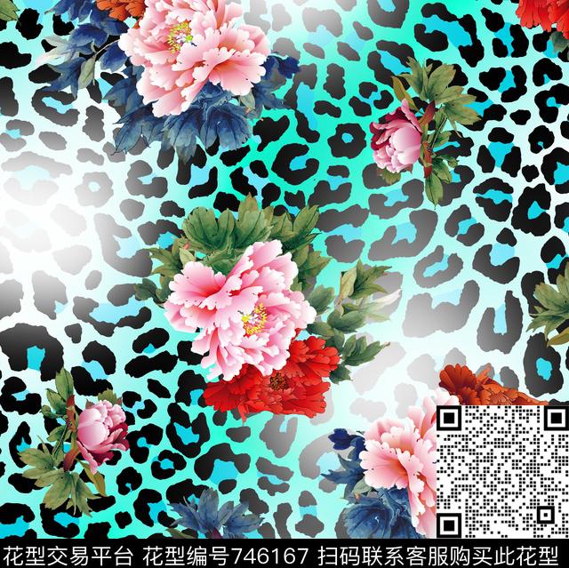 zys161117a1.jpg - 746167 - 渐变色 花卉 豹纹 - 传统印花花型 － 女装花型设计 － 瓦栏