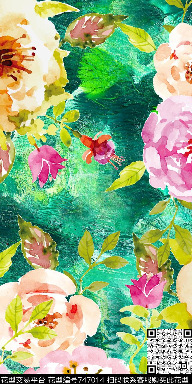 20161123-51S.jpg - 747014 - 数码花卉类 花卉 水彩 - 数码印花花型 － 女装花型设计 － 瓦栏