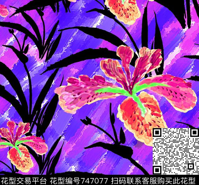 ZENG0027-i.jpg - 747077 - 大花 花朵 花卉 - 数码印花花型 － 女装花型设计 － 瓦栏
