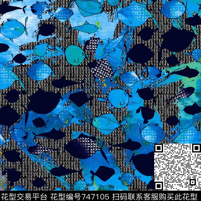 161123-1.jpg - 747105 - 海洋生物 鲨鱼 鱼 - 数码印花花型 － 女装花型设计 － 瓦栏