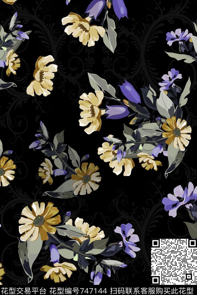 1123-01-02.jpg - 747144 - 花朵 花卉 - 传统印花花型 － 女装花型设计 － 瓦栏