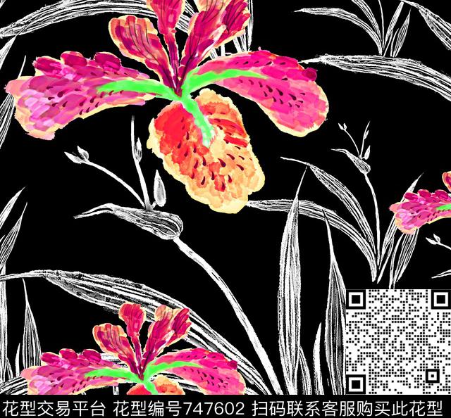 ZENG0027-m.jpg - 747602 - 大花 花朵 花卉 - 数码印花花型 － 女装花型设计 － 瓦栏