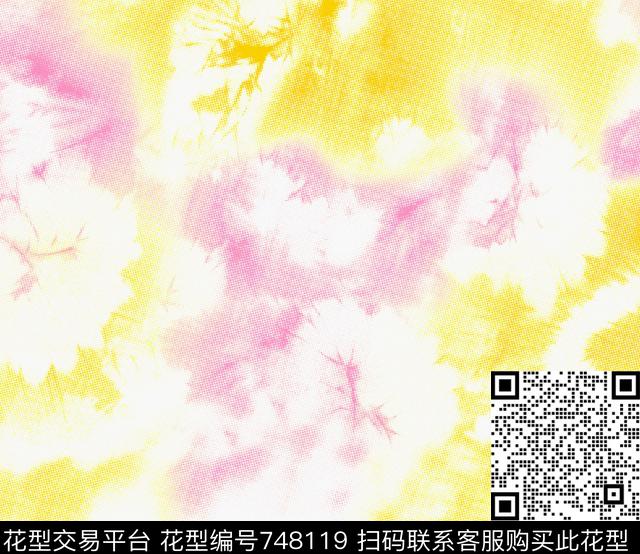 SAM00233-(3).tif - 748119 - 云纹 纹理 泼墨 - 传统印花花型 － 女装花型设计 － 瓦栏