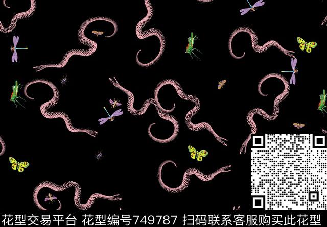 MF58-1.jpg - 749787 - 蛇 小动物 蜻蜓 - 数码印花花型 － 女装花型设计 － 瓦栏
