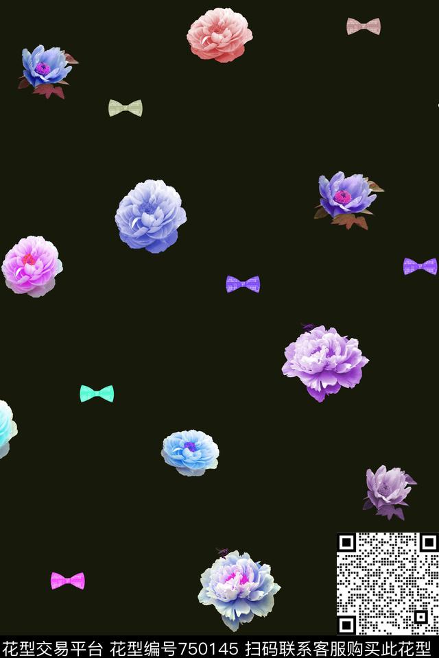 1.jpg - 750145 - 血红 花卉 透明花 - 数码印花花型 － 女装花型设计 － 瓦栏