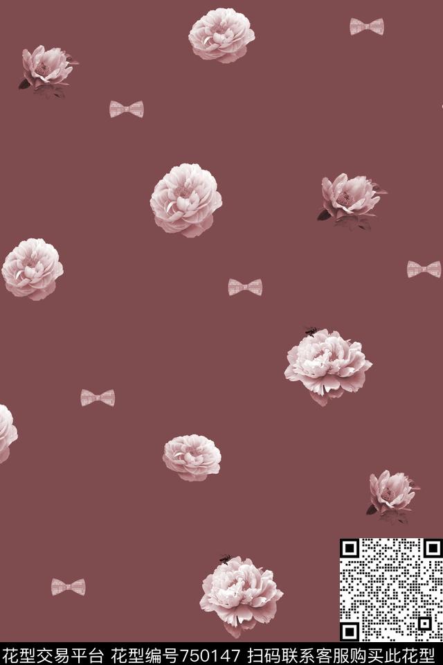 3.jpg - 750147 - 血红 花卉 透明花 - 数码印花花型 － 女装花型设计 － 瓦栏