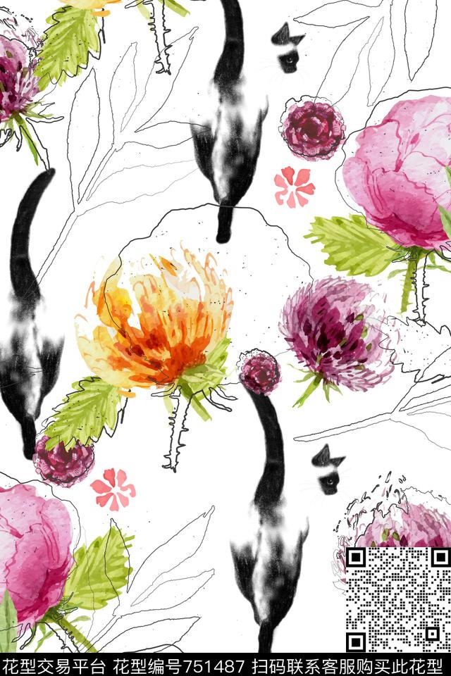 0611-30-01.jpg - 751487 - 流行时尚 花卉 趣味 - 数码印花花型 － 女装花型设计 － 瓦栏