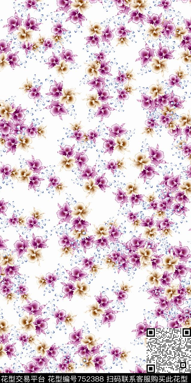 20161202-3S-2.jpg - 752388 - 数码花卉类 传统印花花卉 小碎花 - 数码印花花型 － 女装花型设计 － 瓦栏