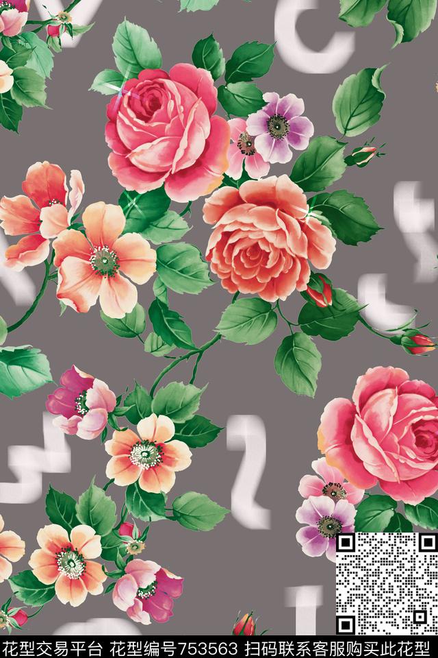 218.jpg - 753563 - 牡丹 花朵 花卉 - 数码印花花型 － 女装花型设计 － 瓦栏