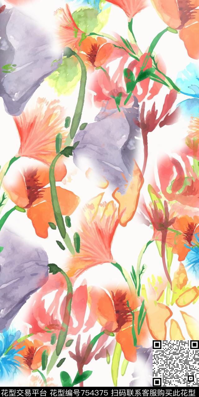 20161204-13S.jpg - 754375 - 满版花 数码花卉类 乱花 - 数码印花花型 － 女装花型设计 － 瓦栏
