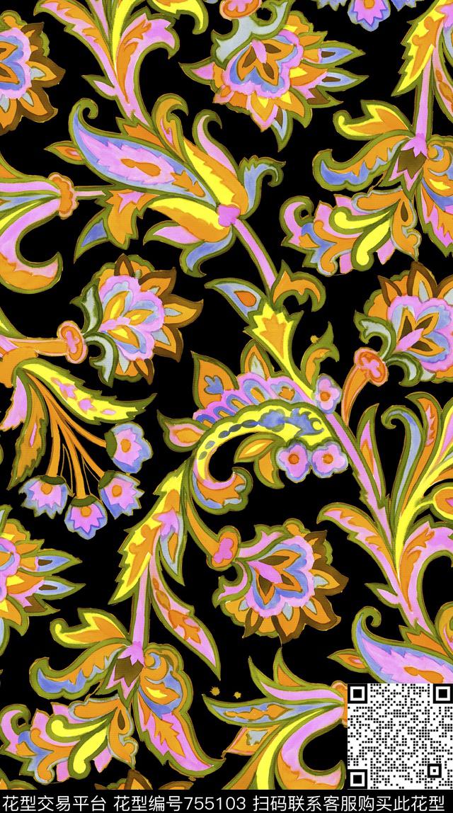 161206-4.jpg - 755103 - 火腿花 手绘 - 数码印花花型 － 女装花型设计 － 瓦栏
