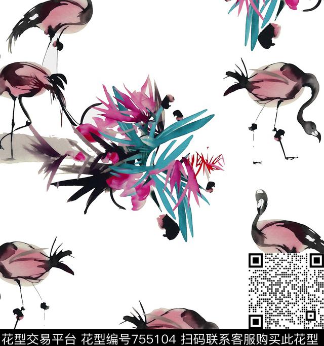 161206-5.jpg - 755104 - 花卉 火烈鸟 - 数码印花花型 － 女装花型设计 － 瓦栏
