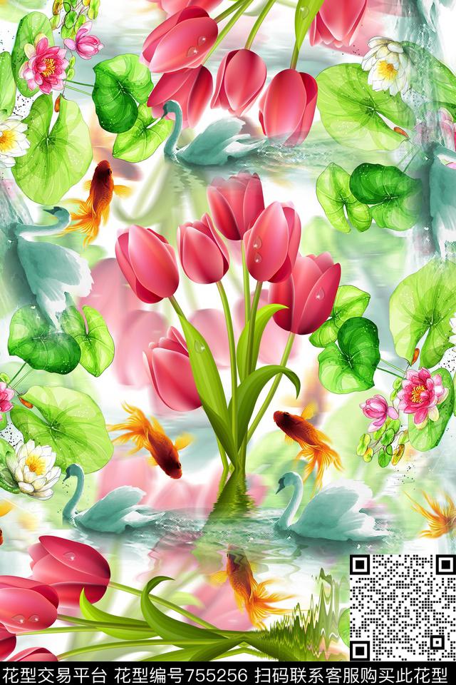 HX3.jpg - 755256 - 花卉 花型 手绘花卉 - 数码印花花型 － 女装花型设计 － 瓦栏