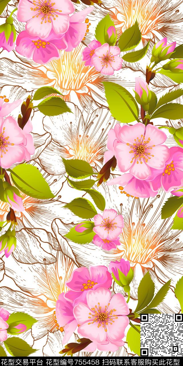 20161207-16S.jpg - 755458 - 满版花 数码花卉类 大花 - 数码印花花型 － 女装花型设计 － 瓦栏