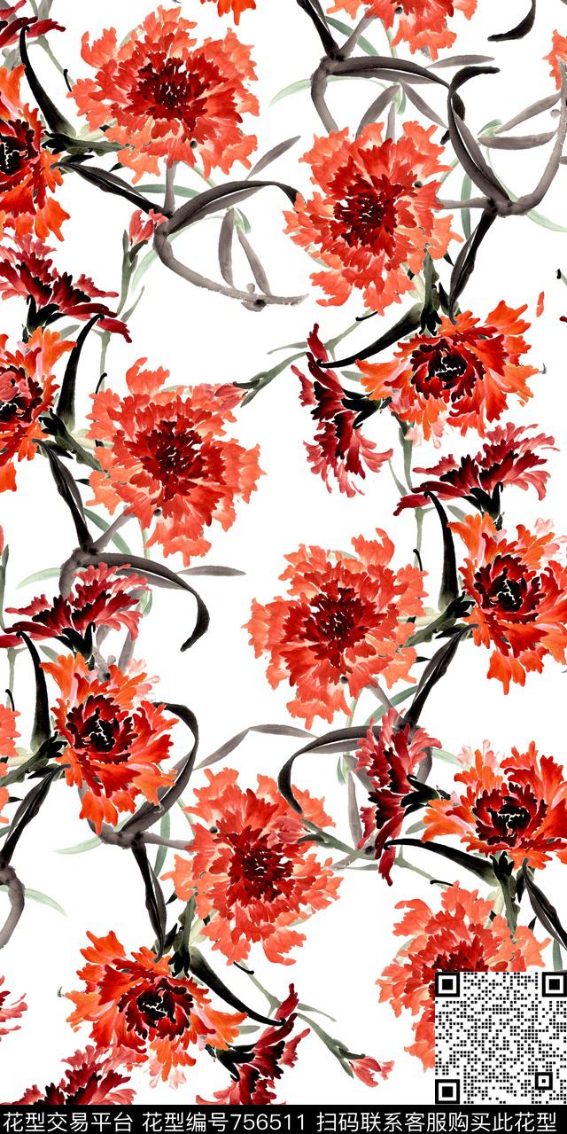 1208-162.jpg - 756511 - 花朵 数码 乱花 - 数码印花花型 － 女装花型设计 － 瓦栏