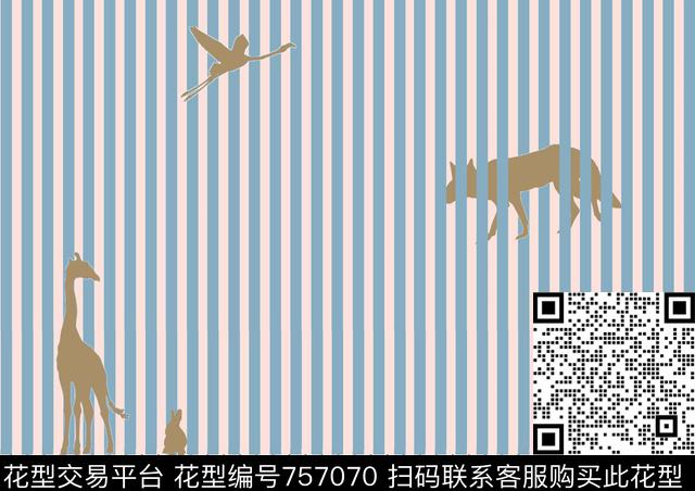 迷林.jpg - 757070 - 条纹 花卉 动物纹 - 数码印花花型 － 童装花型设计 － 瓦栏