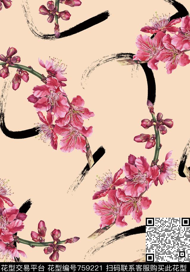 hyl0062.jpg - 759221 - 几何 花卉 暗纹 - 数码印花花型 － 女装花型设计 － 瓦栏